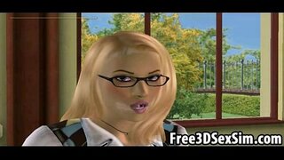 Hot 3D Wanns lecken e Ebenholz babes enk Muschi